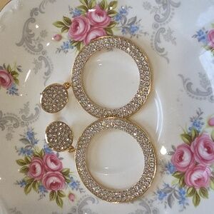 Plunder Gold and Silver Crystal Earrings